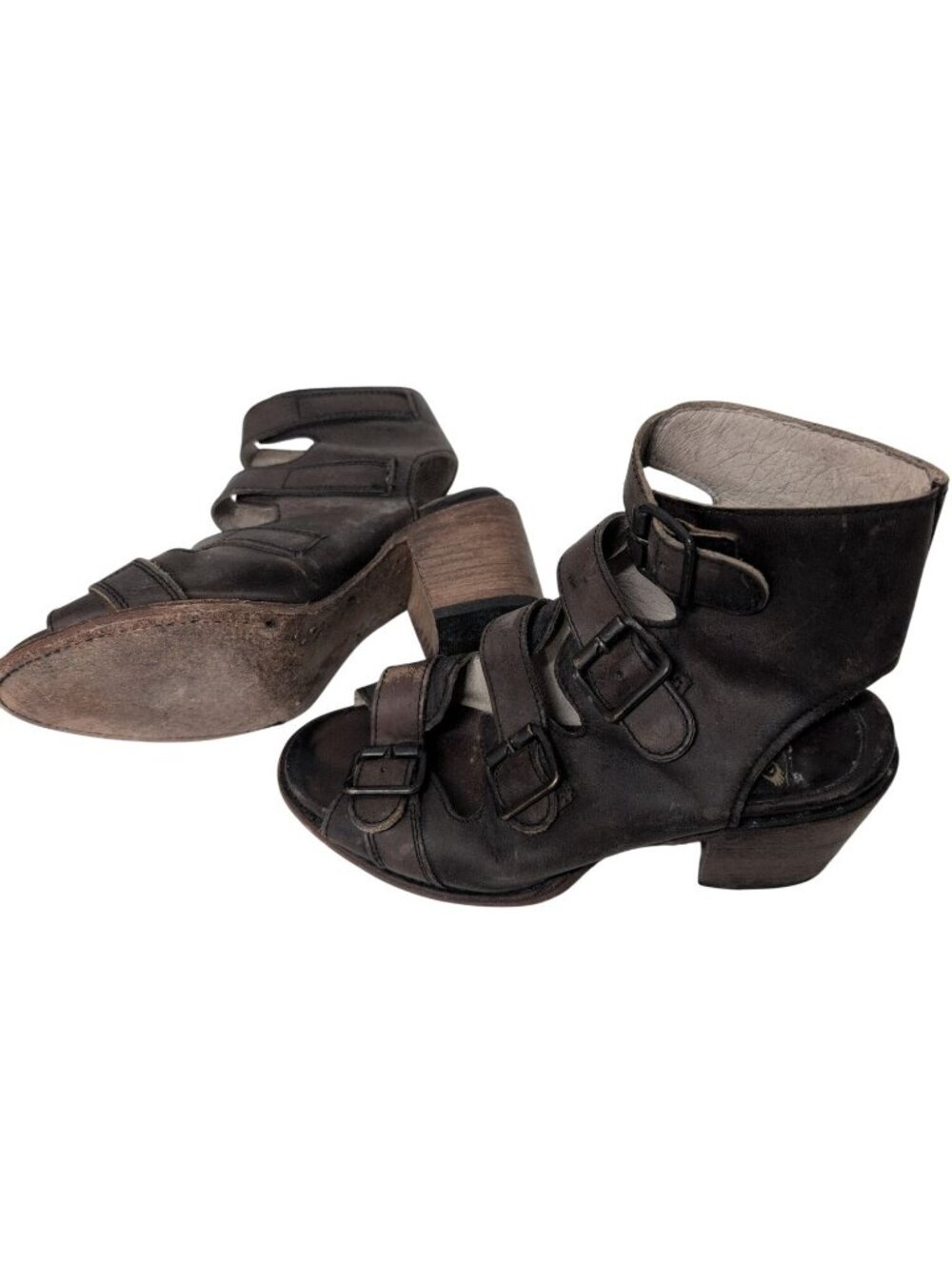 Freebird by Steven Quail Sandals Womens Size 7 Brown Leather Boho Buckle